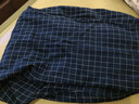浪莎长睡裤男纯棉日系格子宽松大码青年水洗棉休闲居家裤 藏青 M 实拍图