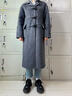 太平鸟女装毛呢大衣大师甄毛系列牛角扣双面呢大衣女 灰色 XS 实拍图
