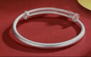 梵际足银9999光面圆肚银手镯女推拉时尚年轻款银镯子送女友情人节礼物 光面推拉银手镯约19.7±0.5g 实拍图