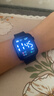新款简约数字小方块网红手表男女情侣儿童学生潮流运动LED电子表 黑色 实拍图