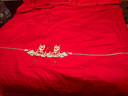 罗莱家纺 结婚红色四件套 40支绣花纯棉婚庆新婚床上用品1.8米床 实拍图