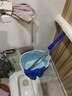 加厚宽家用拖把桶脱水桶懒人免水洗拖地神器长方形手提塑料挤水桶 【全新升级熟胶】天蓝色拖地桶 实拍图