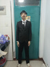 法蒙泽西服套装男士三件套商务职业正装小西装男结婚新郎上班修身外套男 黑色(西服+西裤+衬衫+大礼包) XL 【110-125斤】 实拍图