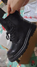 井迈【牛皮】马丁靴男高帮皮鞋英伦风中帮工装黑色机车秋冬季加绒潮鞋 黑色高帮系带【加绒款】 43 标准码 实拍图
