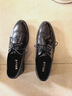 百丽男鞋2025商务正装休闲增高软底真皮鞋 黑色A2248（布洛克款） 43 实拍图