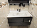 恋派浴室柜 陶瓷一体盆洗手盆柜组合 卫生间轻奢风高光岩板无缝洗脸盆 多功能置物架+陶瓷一体盆90cm 实拍图