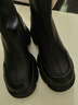 他她（TATA）加绒喵爪靴2025秋冬百搭时装靴女瘦瘦短靴新款弹力靴CEG07DZ5 黑色（绒里） 37 实拍图
