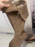 达芙妮官方过膝长筒靴女2025秋冬爆款美拉德厚底时装靴两穿翻折靴子女 卡其色【过膝or翻折 可两穿】 37 实拍图