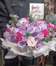 冉子花坊鲜花速递粉玫瑰抱抱桶向日葵花篮生日礼物送女友爱人同城配送 爱的抱抱紫色 实拍图