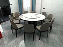 趣岚高端轻奢岩板餐桌家用多尺寸实木餐桌客厅大圆桌实木餐厅吃饭桌椅 黑檀色框架无电磁炉款 下单请备注岩板颜色 1.3米 单桌【送转盘】六张八角椅 实拍图