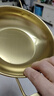 【韩剧同款】加厚不锈钢干锅海鲜锅火锅金色平底浅锅双耳锅泡面锅 迷你款17cm【金色】双柄汤锅 实拍图