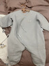 童泰婴儿衣服新生儿连体衣秋冬季夹棉保暖宝宝衣服纯棉蝴蝶哈衣2件装 蓝色企鹅（裆部加宽设计） 66cm 实拍图