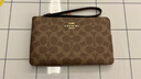 蔻驰（COACH）【品牌直供】女士小号手拿零钱包卡其老花配棕色CZ277新年礼物 实拍图