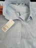优衣库女装全棉条纹衬衫/长袖衬衣薄外套25秋冬新款479079 61 水蓝色 M /160/84A 实拍图