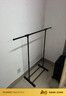 美潮晾衣架落地家用卧室挂衣架阳台可移动简易挂衣服架子凉晒杆衣帽架 120cm黑-简易伸缩款 实拍图