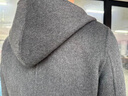 罗蒙（ROMON）新款秋冬连帽毛呢两面穿羊毛风衣中长款双面潮流大衣男士呢子外套 黑色 2XL (185) 155-175斤 实拍图