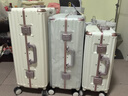 CaptainTony行李箱女pc铝框拉杆箱男可上飞机旅行箱包登机箱万向轮密码箱皮箱 珍珠白-热卖款 24英寸 -出行黄金尺寸/中长途旅行 实拍图
