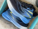 李宁热卖男童运动鞋防滑秋冬季皮面加绒儿童运动鞋中童男孩跑步鞋女童男 8002黑蓝 加绒 30 码内长19cm 实拍图