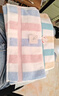 金号无捻吸水纯棉毛巾 柔软洗脸巾 2条 粉/绿 70*34cm 96g/条 实拍图