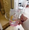 富光玻璃杯家用儿童牛奶杯子带刻度吸管水杯 宝宝冲泡奶粉杯带把手 实拍图