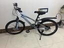 凤凰山地自行车男女变速山地车碟刹青少年儿童自行车学生单车 星际 蓝灰【变速+辐条轮】 22寸【适合130-170cm】 实拍图
