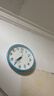 康巴丝（Compas）挂钟 静音简约钟表客厅石英钟表挂墙时钟 c2855 蓝色 26cm 实拍图