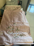 富安娜贡缎床上四件套纯棉 60s新疆长绒棉套件双人加大绣花被套230*229cm粉家居馆 实拍图