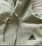 adidas情侣加绒加厚宽松连帽长袖套头卫衣男女秋冬阿迪达斯轻运动 浅绿   S 实拍图
