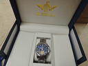 欧品客瑞士认证品牌手表男机械表全自动镂空多功能男士手表夜光防水男表 欧品客-3186-钢带本蓝 实拍图