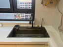 JOMOW九牧王洗菜盆5MM厚瀑布飞雨厨房水槽大单槽304不锈钢洗菜池 80*45cm枪灰色(飞雨瀑布) 抽拉飞雨套餐+台控下水+洗杯器+净水龙头 实拍图