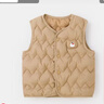 嘟嘟家儿童背心加厚秋冬过年红色男童马甲冬季保暖童装女童棉服马夹上衣 卡其色 100 实拍图