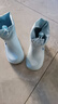 牧萌儿童雨鞋男童女童防水立体宝宝防滑耐磨卡通雨靴 浅蓝恐龙 16码 实拍图
