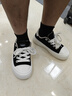 环球黑色帆布鞋男鞋秋冬季2025新款厚底增高休闲运动板鞋男情侣小白鞋 实拍图