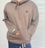 adidas情侣加绒加厚宽松连帽长袖套头卫衣男女秋冬阿迪达斯轻运动 岩层深土地棕/黑色   XL 实拍图