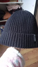 海澜之家（HLA）帽子男士秋冬季保暖加绒毛线针织帽女含羊毛防风防寒 黑色 实拍图