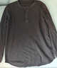 优衣库男装女装情侣华夫格亨利领套头衫长袖T恤25秋冬新款479784 09 黑色 S 实拍图