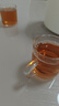 忆壶茶 功夫茶杯套装加厚耐热玻璃茶杯品茗杯带把手水杯主人杯家用杯架 【含杯架】100ML透明色光面款6只 实拍图