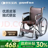 鱼跃(yuwell)手动轮椅车H058B钢管加固软座护理带座便可折叠老人坐便 实拍图