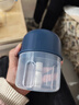 绞肉机小型打蒜器家用绞蒜切蒜器多功能辅食料理机电动蒜泥神器蒜蓉机自动切菜机压蒜器 蓝色-升级大电机 0.26L （塑料杯） 实拍图