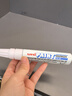 三菱（uni）油漆笔PX-30宽记号笔不掉漆斜头粗字油性笔（可用于汽车补漆） 4.0-8.5mm白色单支装 实拍图