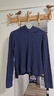 优衣库女装可机洗纽花针织连帽套头衫/25秋冬新款478871 68 深蓝色 M /160/84 实拍图