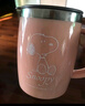 史努比（SNOOPY）保温杯304不锈钢马克咖啡杯家用喝水杯男士办公室茶杯女学生杯子 粉色420ML 实拍图