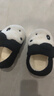 朴西儿童棉拖鞋女童冬季亲子宝宝拖鞋女款包跟室内加绒保暖儿童棉鞋 熊猫黑 34 【220mm】 实拍图