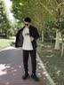 沙驰（SATCHI）男装男士派克羽绒服2025新款鹅绒兔毛行政夹克外套男【防风保暖】 藏青 L (50) 实拍图