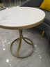 皇冠达岩板茶几阳台小桌子办公室轻奢圆桌小户型卧室床边咖啡厅客厅茶桌 金架+亮光白岩板 【中号】桌面直径45cm 实拍图
