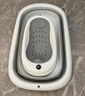 iuu婴儿洗澡盆 可折叠宝宝浴盆大号 洗澡神器躺托浴架新生儿童用品 【北欧灰】+可调节感温浴架 材质：FAD食品级材质检测认证 实拍图