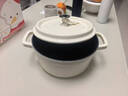 卡罗特珐琅锅铸铁锅家用送礼物炖盅煮锅砂锅汤锅煲汤锅 22cm栀花白 实拍图