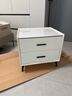 实木轻奢床头柜简约现代主卧家用迷你岩板50cm简约储物收纳柜 米白色（双抽）普通款 50*40*48cm 实拍图