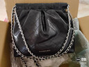 CHARLES&KEITH子母链条大容量流浪包托特包单肩斜挎包女包生日礼物CK2-40671449 【L号】Noir黑银 L 实拍图