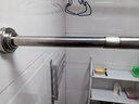 免打孔伸缩杆免钉晾衣杆衣架不锈钢窗帘挂杆浴帘杆子门帘衣柜撑杆 25管径【加粗款承重翻倍】不锈钢 可伸缩：80-145CM 不锈钢材质 实拍图